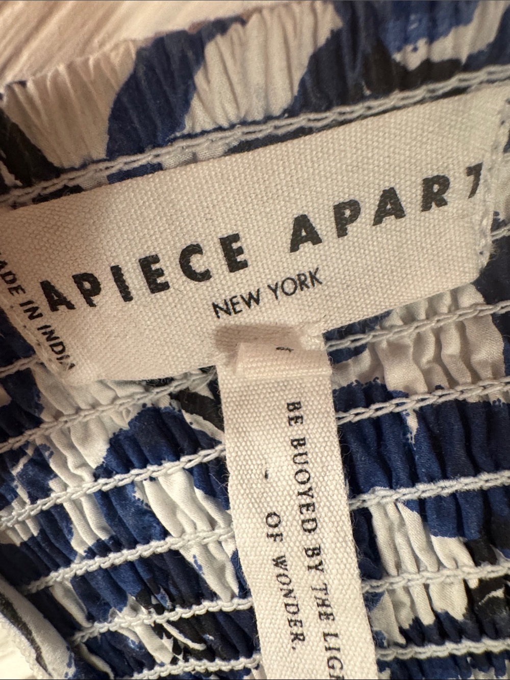 APIECE APART Eli Cutout Dress Brushed Floral Indigo - Picture 5 of 7